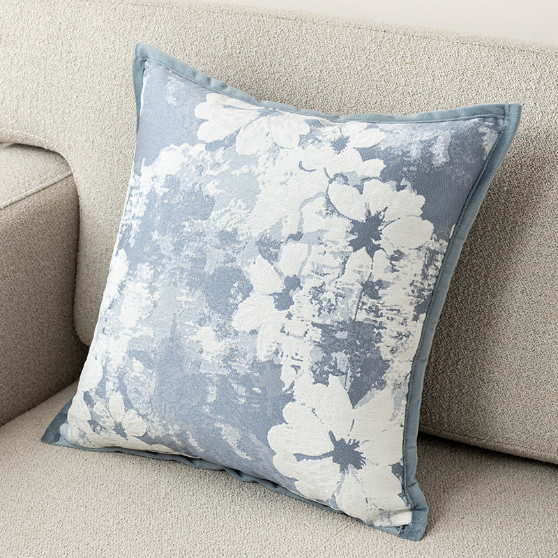 Textured Floral Pillow Cover in Four Designs, Decorative Cushion Case in Coffee, Gray, Blue and Cream for Cozy Sofas and Bedrooms