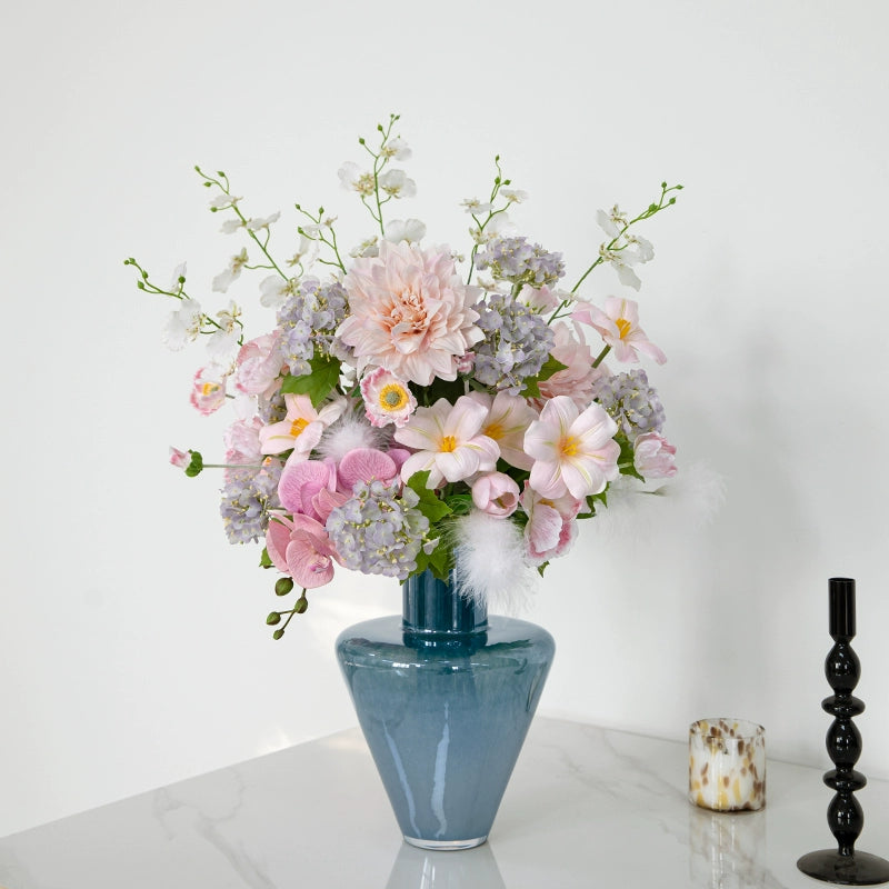 Deep Blue Vintage Glass Flower