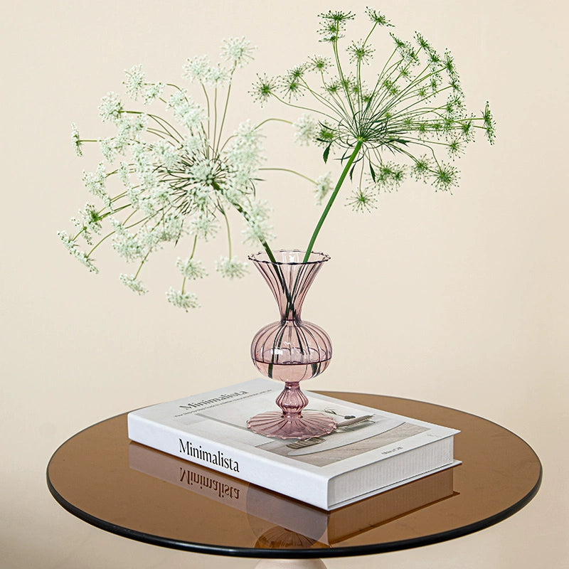 Simple and modern crystal transparent glass vase, creative dining table, living room, fresh flowers, high-end decoration, small Lego vase