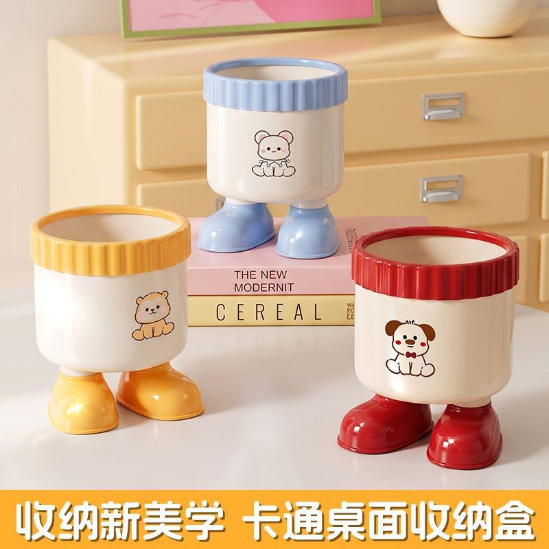 Playful Bear Pencil Holder with Little Feet, Colorful Desktop Pen Cup and Stationery Organizer for Cozy Workspaces