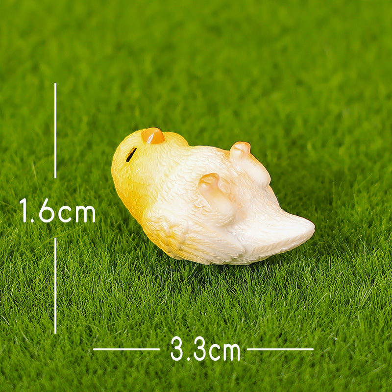 Mini Yellow Parrot Figurine in Eight Playful Poses, Tiny Bird Accent for Fairy Gardens, Desks, Bookshelves and Cheerful Gifts