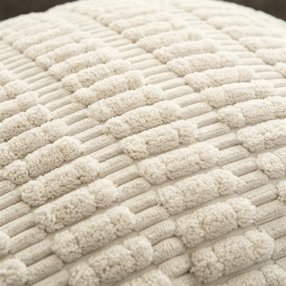 Cream Ribbed Corduroy Pillow Cover, 18 x 18 Inch Textured Cushion Case for Cozy Sofas, Beds and Neutral Living Rooms
