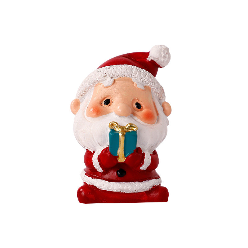 Christmas Mini Tabletop Figurine, Choose Santa Snowman Reindeer or Tree for Festive Desk, Shelf and Holiday Home Decor