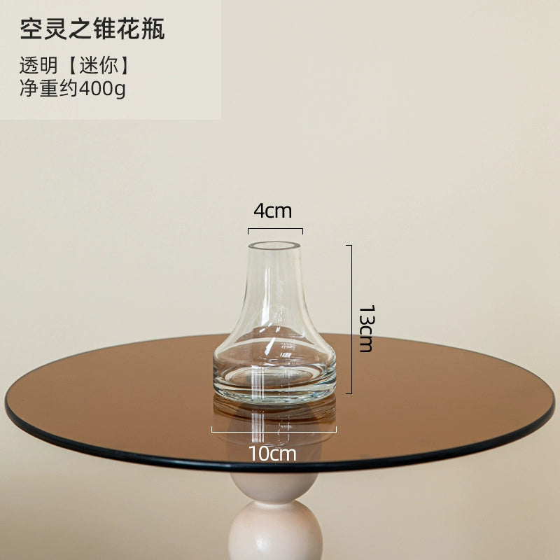 Simple and modern crystal transparent glass vase, creative dining table, living room, fresh flowers, high-end decoration, small Lego vase