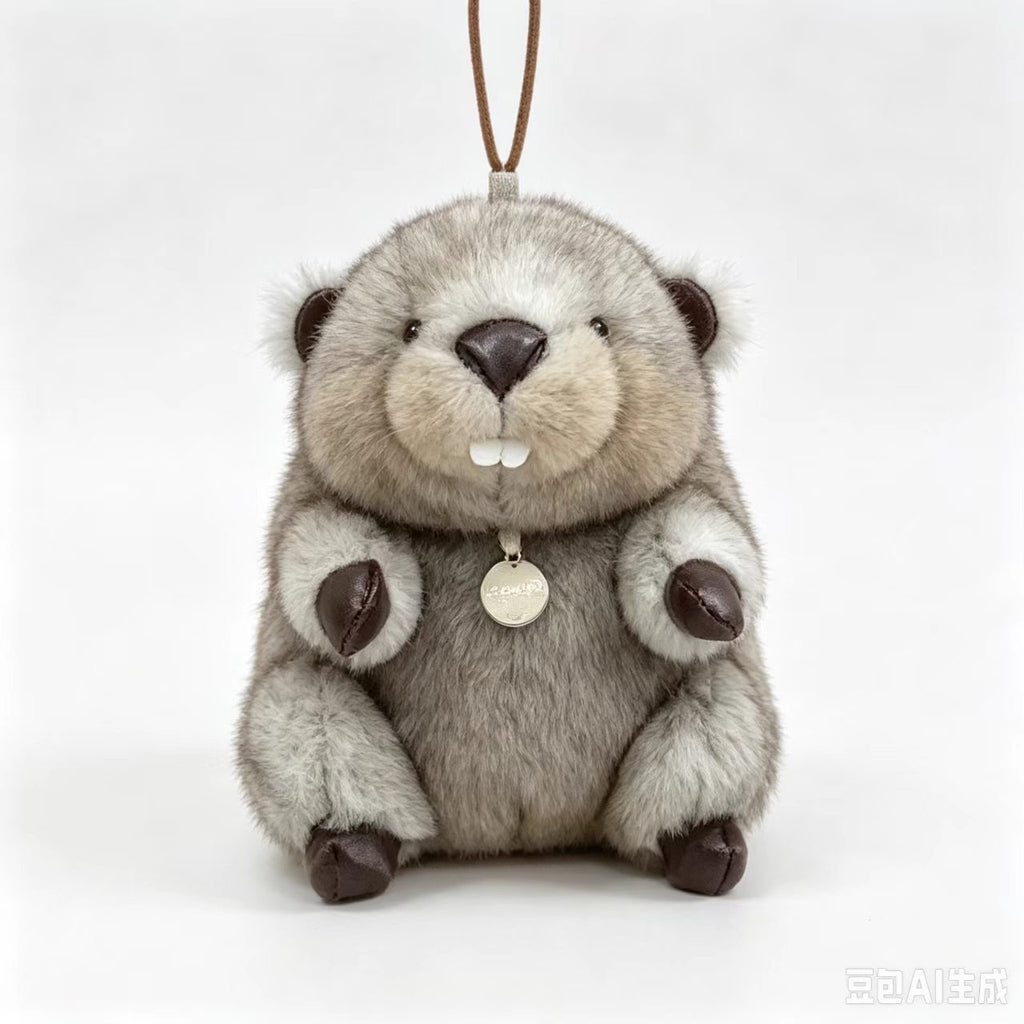 Marmot Plush Toy, 16–28 cm Stuffed Woodland Animal in Brown, Gray, Khaki or Patterned Vest Styles for Cozy Gifts