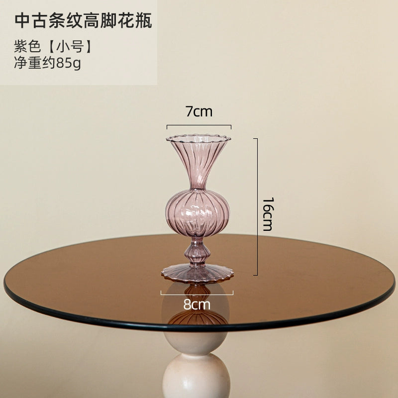 Simple and modern crystal transparent glass vase, creative dining table, living room, fresh flowers, high-end decoration, small Lego vase