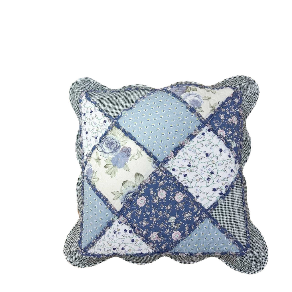 Pastel Patchwork and Heart Pillow Cover, 45 x 45 cm Decorative Cushion Case for Sofas and Bedrooms