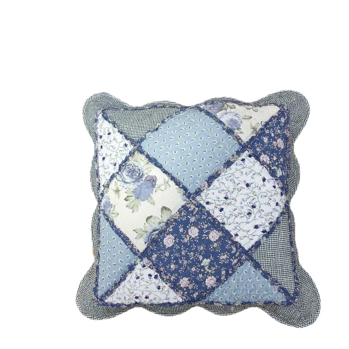 Pastel Patchwork and Heart Pillow Cover, 45 x 45 cm Decorative Cushion Case for Sofas and Bedrooms