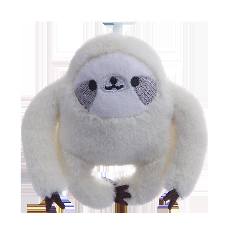 Mini Sloth Plush Bag Charm, 4 Inch Soft Animal Keychain in Six Cozy Colors for Backpacks and Gifts