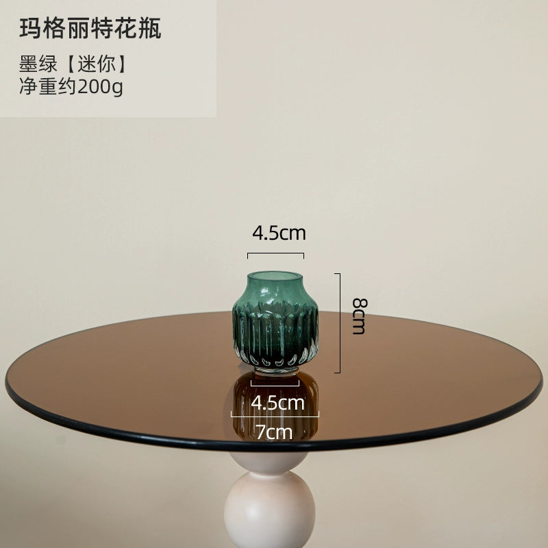 Simple and modern crystal transparent glass vase, creative dining table, living room, fresh flowers, high-end decoration, small Lego vase