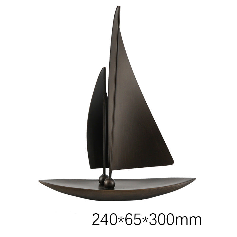 Smooth Sailing Sailboat Decor - Resin Plain sailing Statue, Structurally Stable Glossy Home Office Ornament, Good Luck Prosperity Feng Shui Decorative Sculpture
