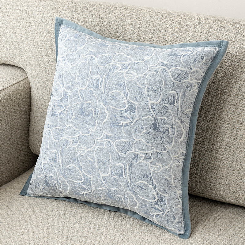Textured Floral Pillow Cover in Four Designs, Decorative Cushion Case in Coffee, Gray, Blue and Cream for Cozy Sofas and Bedrooms