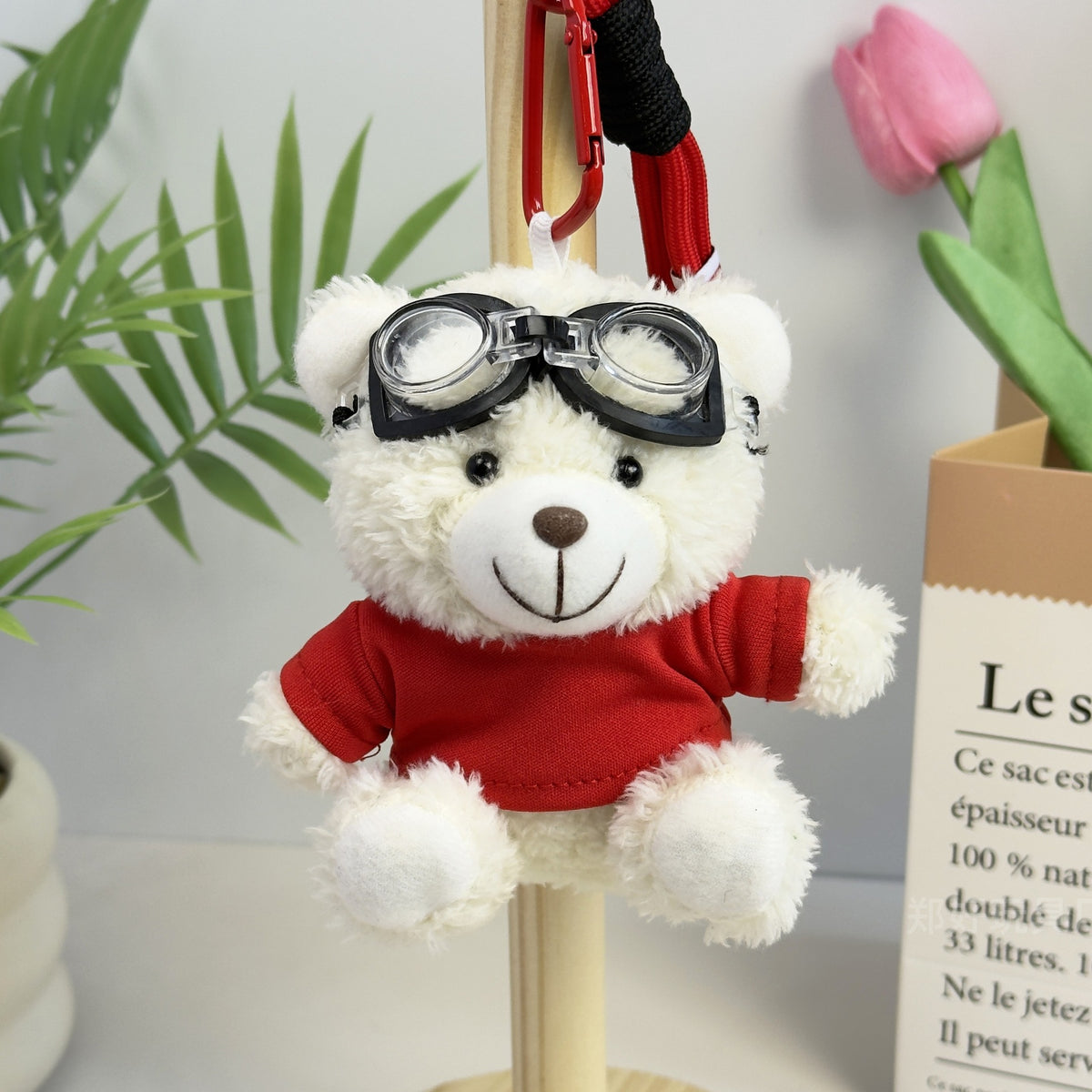 Outfit Teddy Bear Plush Bag Charm, 11 cm Mini Stuffed Bear Keychain in Colorful Sweaters and Shirts