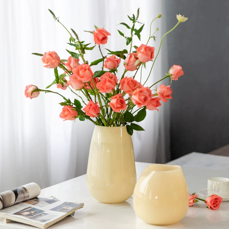 Nordic retro glass floral ware, ins style French niche living room vase, high-end dining table decoration ornament
