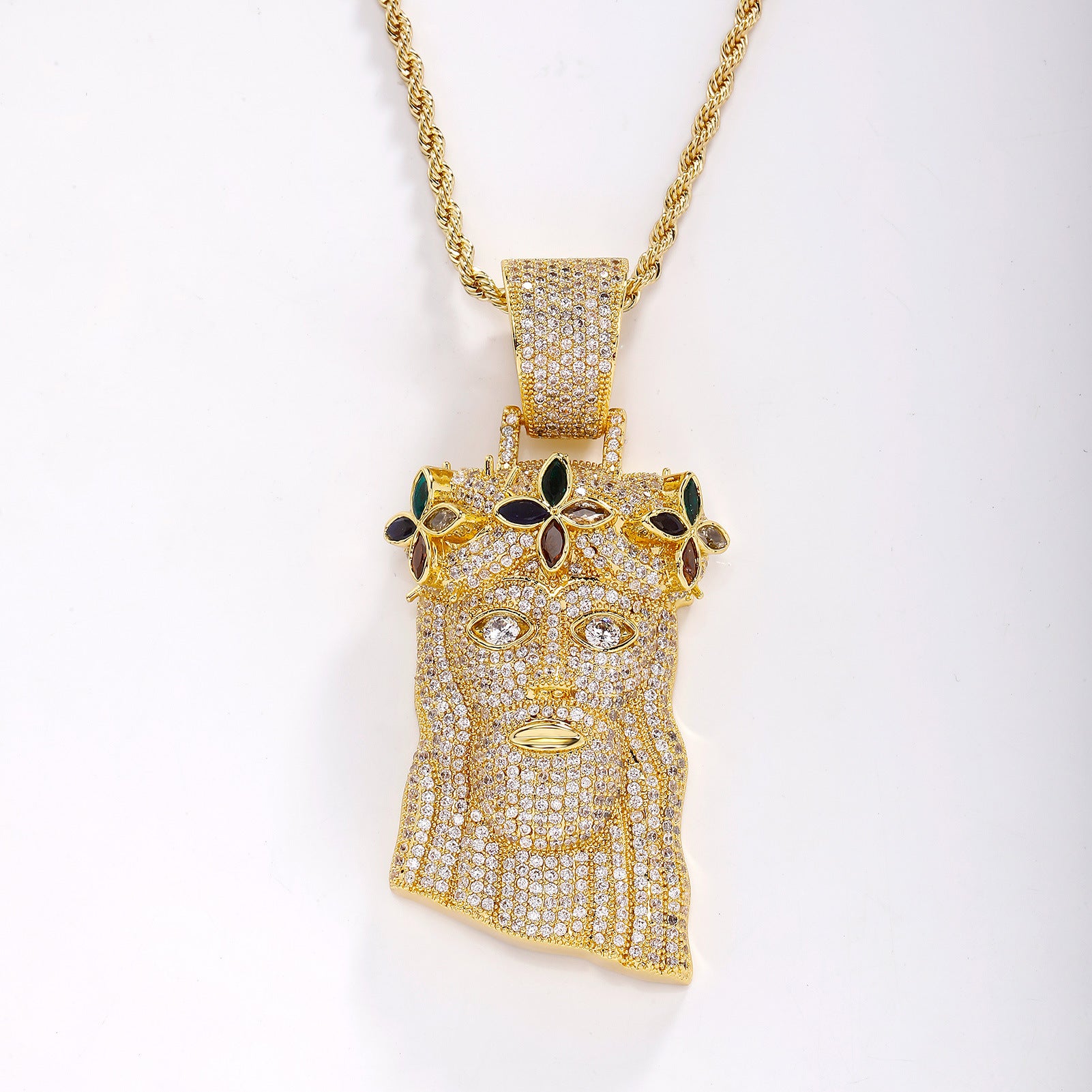 vintage grandpa portrait pendant、antique brass retro necklace