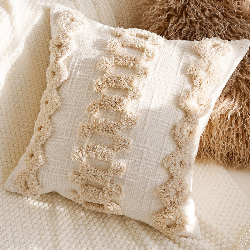 Warm Neutral Textured Pillow Covers, Dandelion, Moroccan Floral and Tufted Designs for Cozy Sofas and Bedrooms