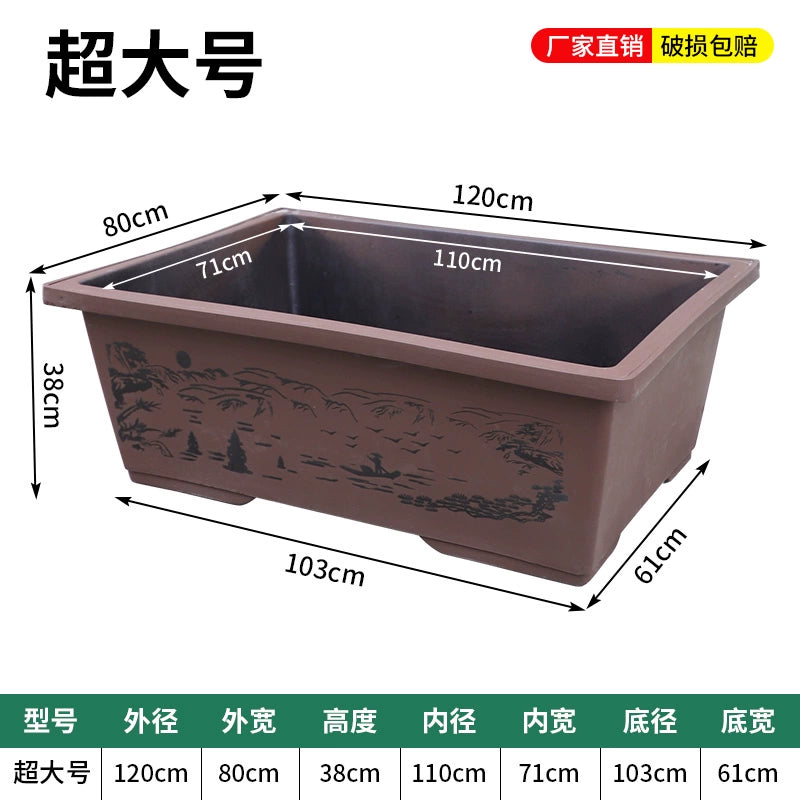 Vintage Resin Flower Pot with Historical Craftsmanship, Outer Diameter 29.5-149cm & Inner Diameter 25-130cm, Retro Planter for Indoor/Outdoor Garden Decoration