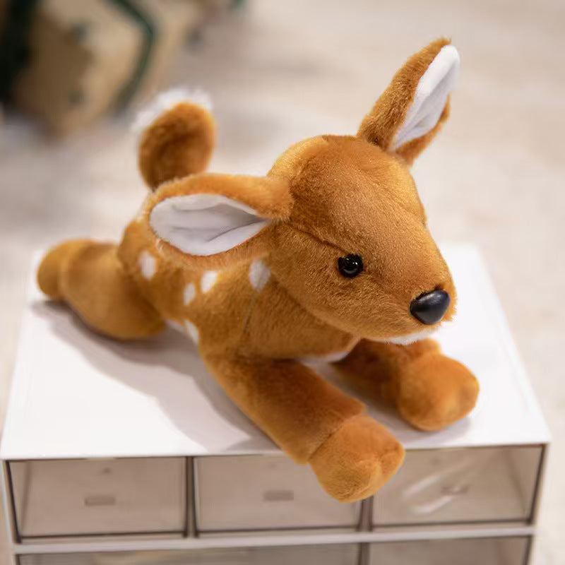 Woodland Deer Plush Toys, 15–30 cm Spotted Fawn and Antlered Buck Stuffed Animals for Cozy Shelves and Nature-Loving Gifts