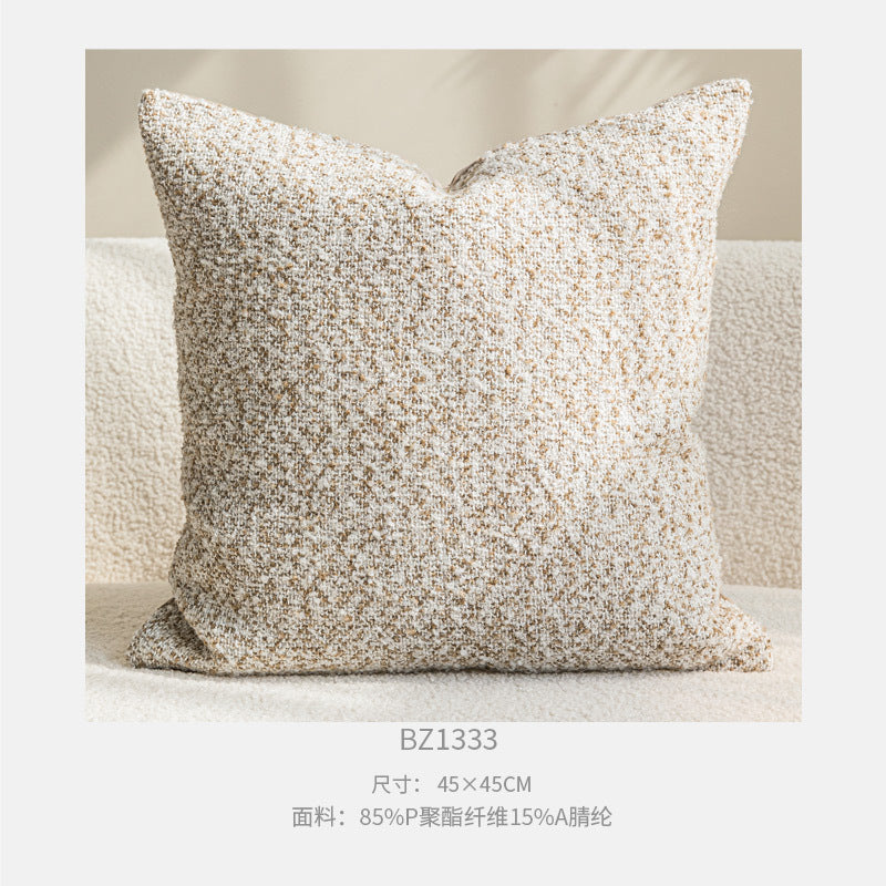 Warm Neutral Textured Pillow Cover, 45 x 45 cm Dandelion and Oatmeal Cushion Case for Cozy Sofas and Bedrooms