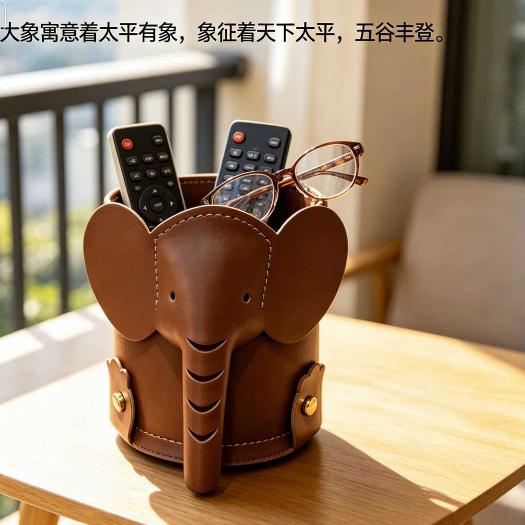 Elephant Accent Pen Holder and Desk Organizer, Decorative Storage Cup for Pens, Brushes and Small Essentials