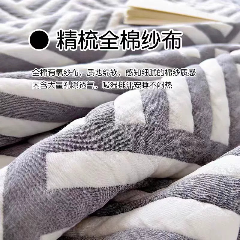 A类十层纱布毛巾被纯棉毛巾毯单双人全棉沙发加厚被子盖毯午休毯