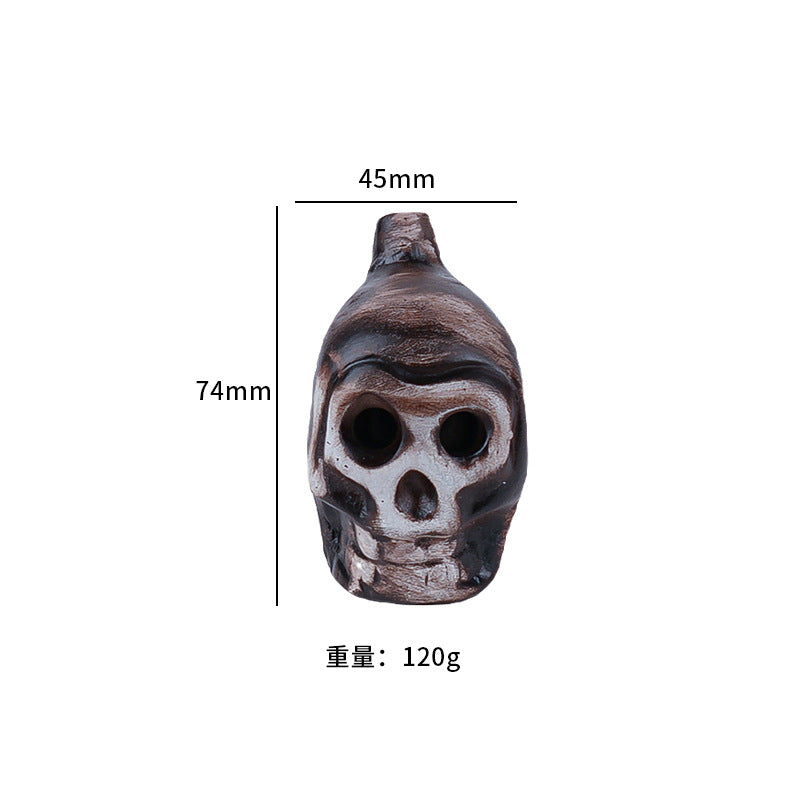 Aztec Death Whistle (Multiple Styles) – Handmade Clay Skull Ghost Whistle with Loud Penetrating Sound