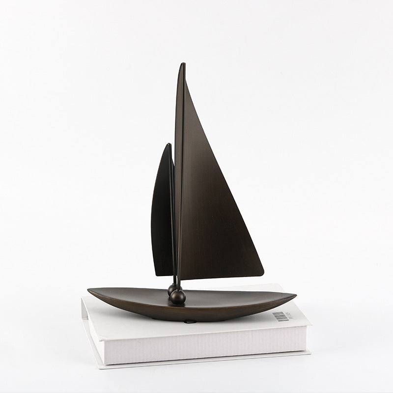 Smooth Sailing Sailboat Decor - Resin Plain sailing Statue, Structurally Stable Glossy Home Office Ornament, Good Luck Prosperity Feng Shui Decorative Sculpture