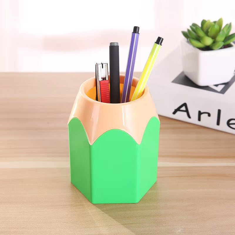 Colorful Pencil-Tip Pen Holder, Playful Desktop Pencil Cup in Pink, Blue, Purple, Green or Red for Creative Workspaces