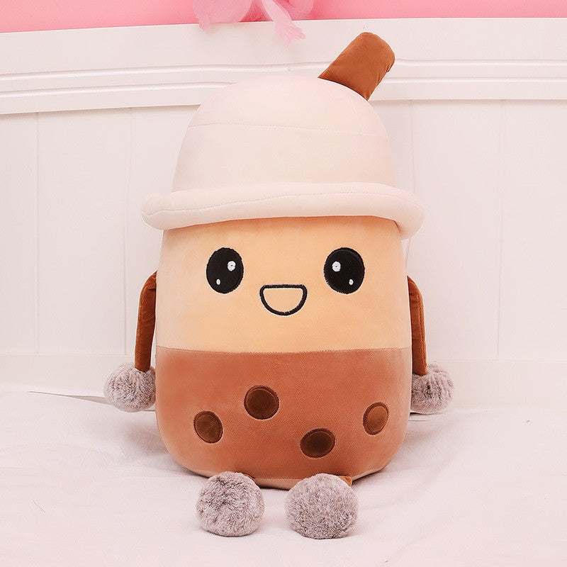 Bubble Tea and Dessert Cup Plush Toy, 20–30 cm Smiling Boba Drink in Colorful Styles for Cozy Rooms and Thoughtful Gifts