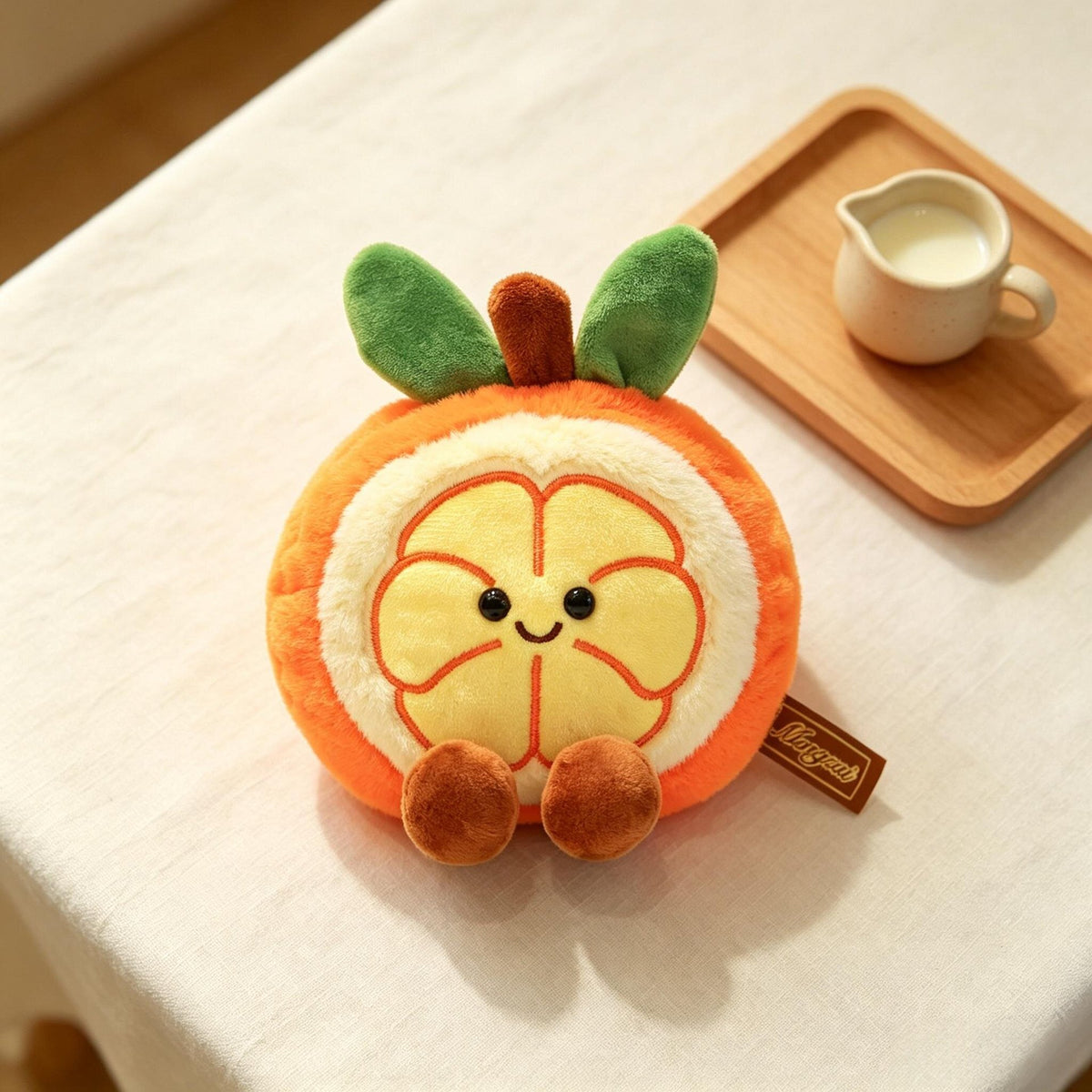 Smiling Fruit Plush Toy, 15 cm Mini Mangosteen Avocado Orange Mango Kiwi or Fig for Cozy Desks and Gifts