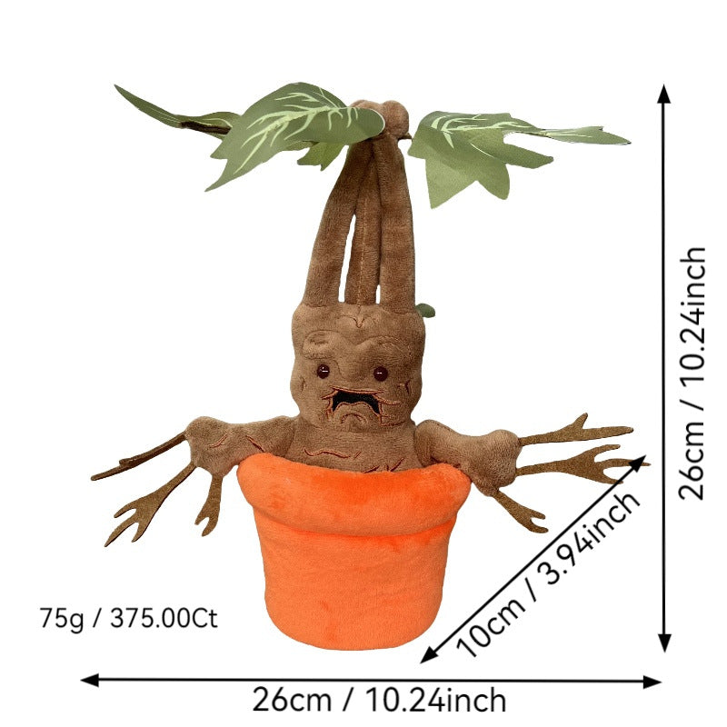 Mandrake Root Plush Toy (Harry Potter Inspired) – Soft Stuffed Figure with Plush Pot