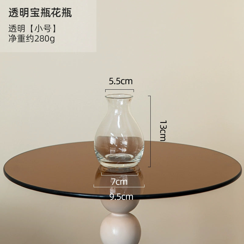 Simple and modern crystal transparent glass vase, creative dining table, living room, fresh flowers, high-end decoration, small Lego vase