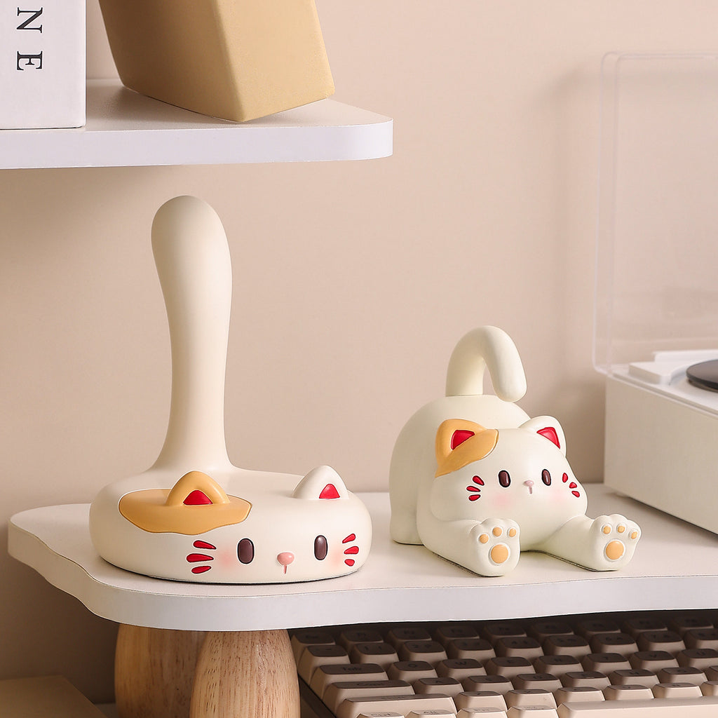 Whimsical Cat and Bunny Phone Stands, Decorative Desktop Holders for Workspaces and Thoughtful Gifts