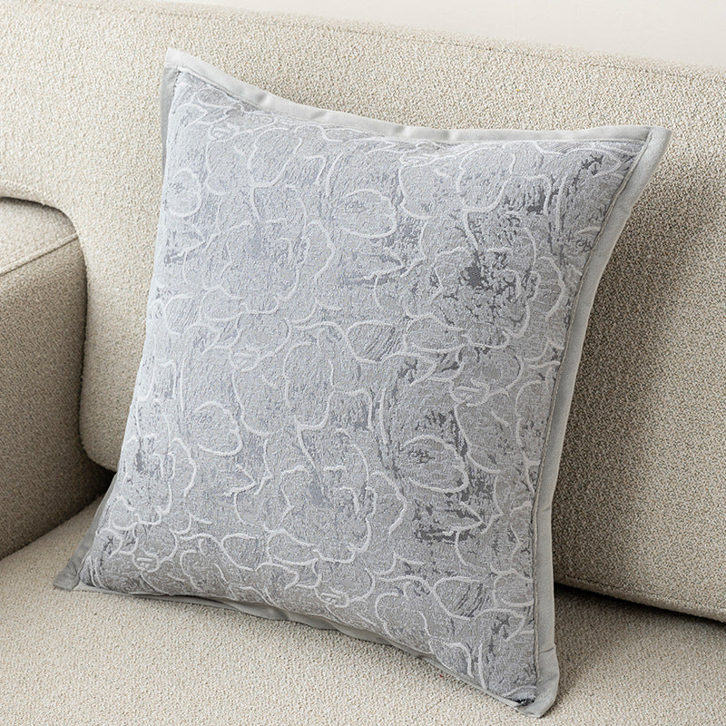 Textured Floral Pillow Cover in Four Designs, Decorative Cushion Case in Coffee, Gray, Blue and Cream for Cozy Sofas and Bedrooms