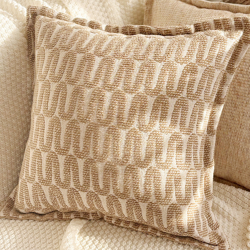 Brown Leaf and Butterfly Pillow Covers, Warm Neutral Textured Designs for Cozy Sofas and Bedrooms