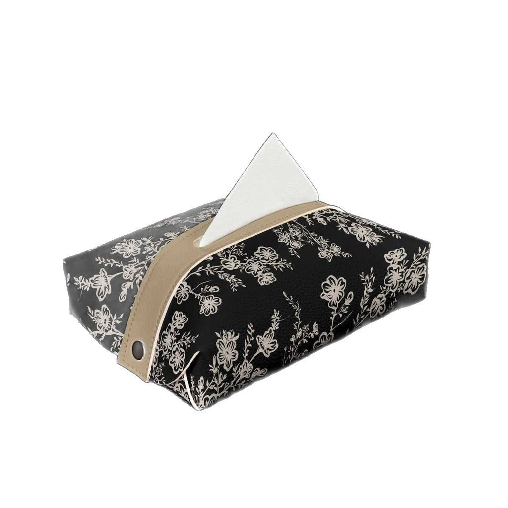 Botanical Car Tissue Box Cover, Floral and Colorful Portable Tissue Holder for Car Seats, Armrests, Desks and Cozy Everyday Spaces