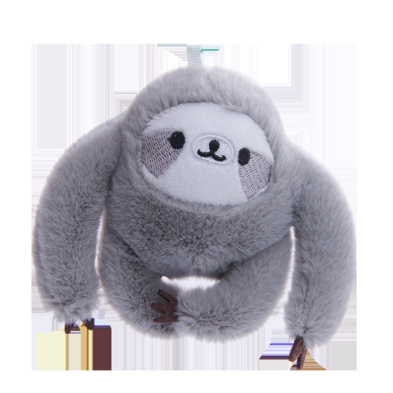 Mini Sloth Plush Bag Charm, 4 Inch Soft Animal Keychain in Six Cozy Colors for Backpacks and Gifts