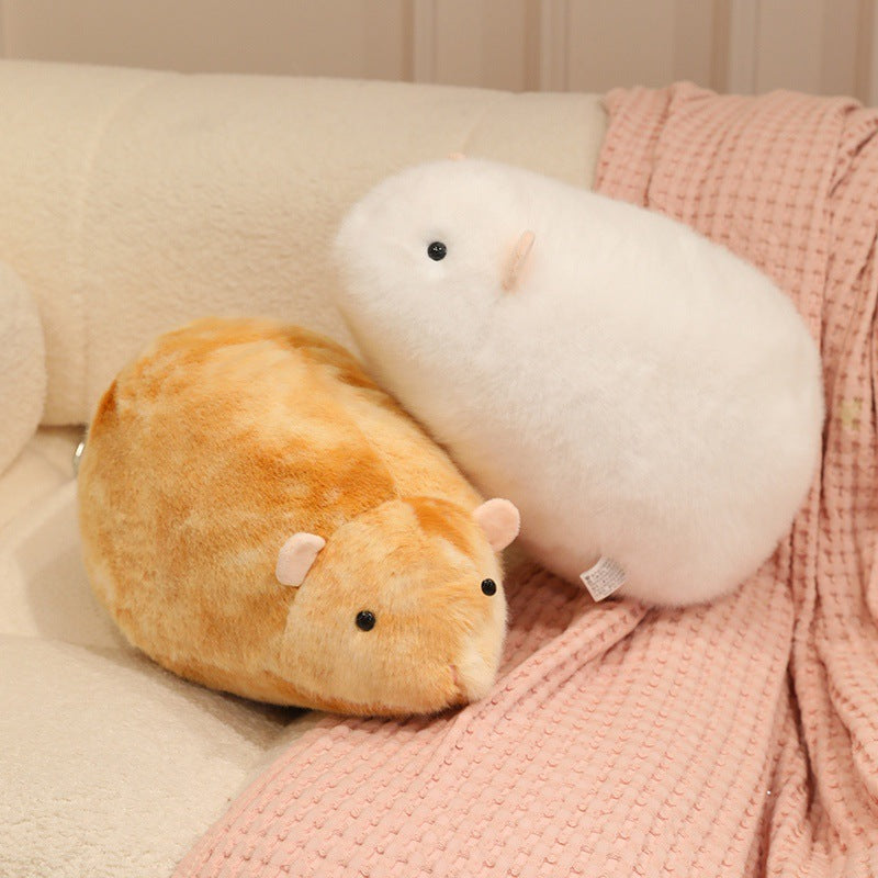 Fluffy Hamster Plush Bag Charm, 13 cm Mini Hamster Keychain in Gray, White or Brown for Backpacks and Sweet Little Gifts