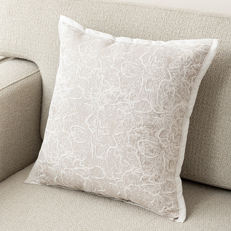 Textured Floral Pillow Cover in Four Designs, Decorative Cushion Case in Coffee, Gray, Blue and Cream for Cozy Sofas and Bedrooms