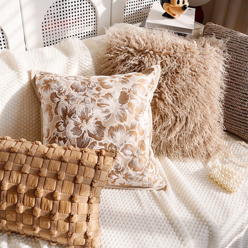 Cream and Cocoa Textured Pillow Covers, Floral, Tassel and Geometric Designs for Cozy Living Rooms and Bedrooms