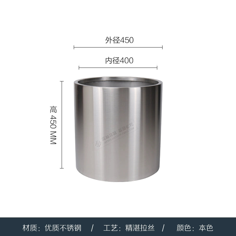 Nordic Creative Cylindrical Stainless Steel Flower Pot - Modern Planter with Diverse Visual Aesthetics for Indoor & Outdoor Decoration
