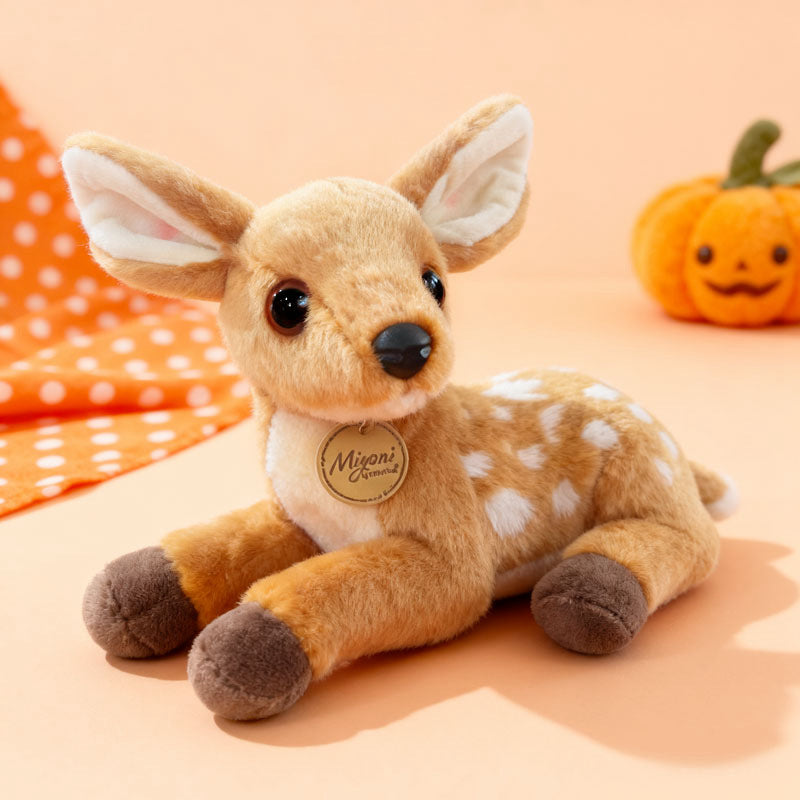 Woodland Deer Plush Toys, 15–30 cm Spotted Fawn and Antlered Buck Stuffed Animals for Cozy Shelves and Nature-Loving Gifts
