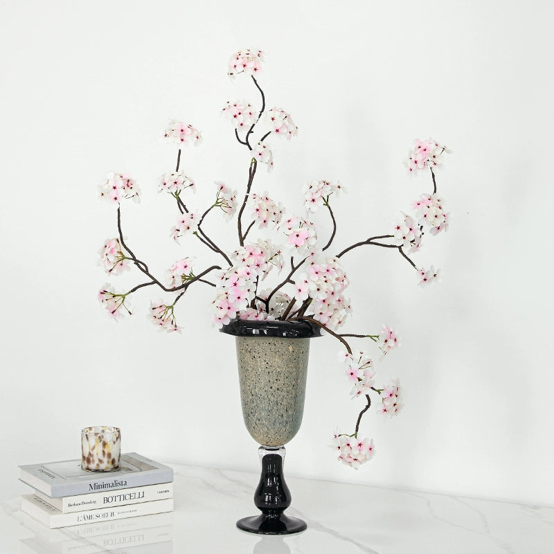 Black glass wabi sabi style vase