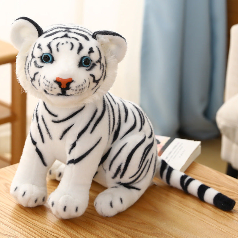 Wild Animal Plush Toys, 27 cm Sitting Tiger, Leopard, Lion and Panther Stuffed Friends