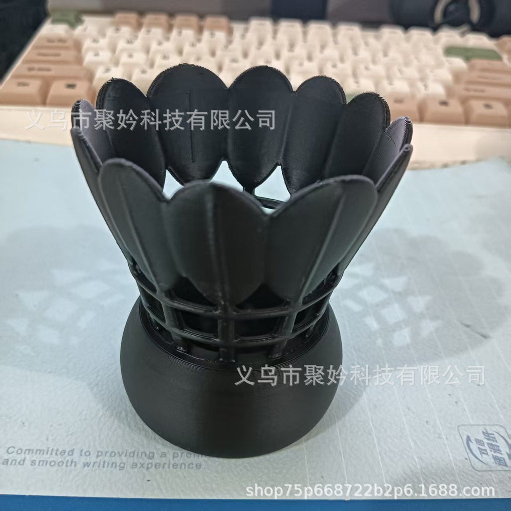Badminton Shuttlecock Pencil Holder, Sculptural Desk Organizer in White or Black for Pens, Brushes and Playful Workspaces