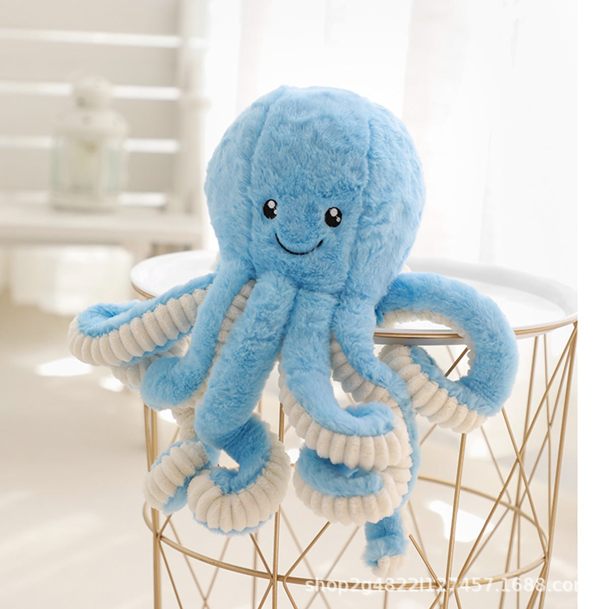 Curly Tentacle Octopus Plush Toy, 18 cm Soft Sea Creature in Five Colors for Cozy Shelves and Ocean Gifts