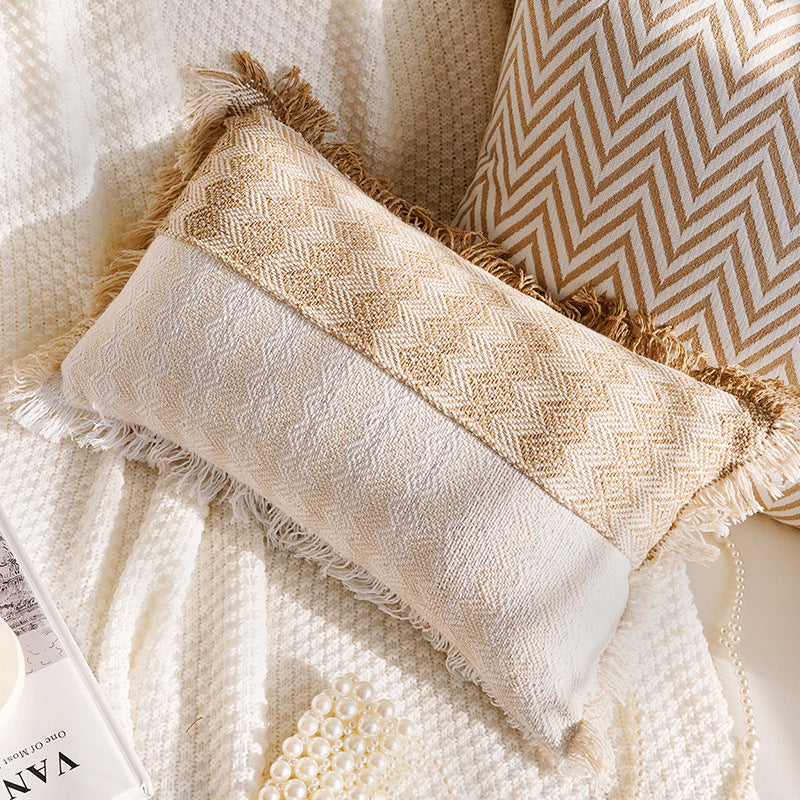 Cream and Cocoa Textured Pillow Covers, Floral, Tassel and Geometric Designs for Cozy Living Rooms and Bedrooms