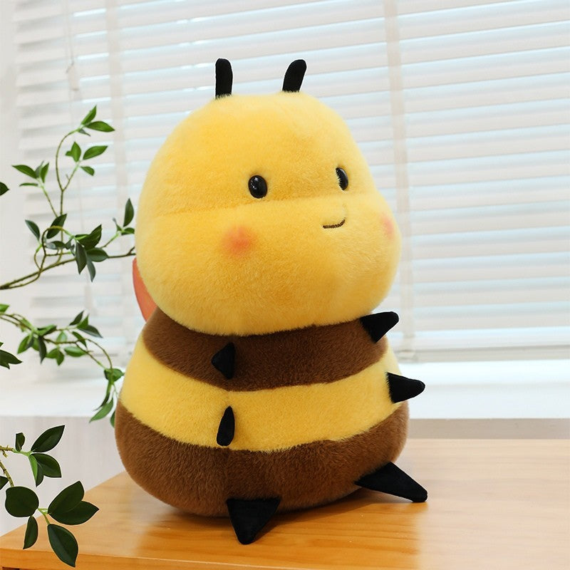 Smiling Bumblebee Plush Toy, Yellow or Taupe Bee in 20, 25 or 30 cm for Cozy Rooms and Thoughtful Gifts