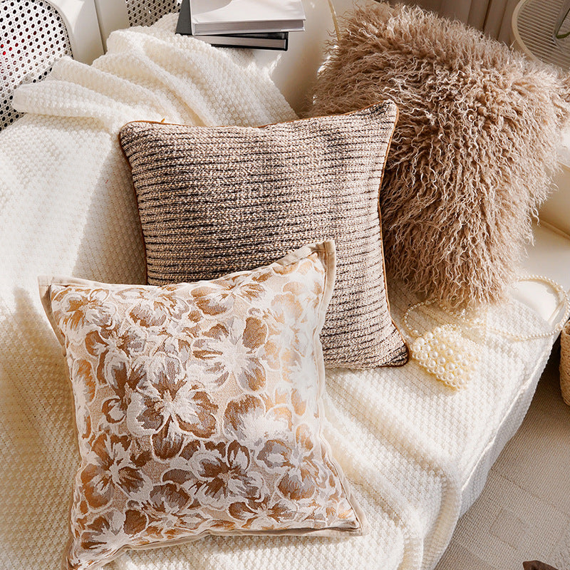 Cream and Cocoa Textured Pillow Covers, Floral, Tassel and Geometric Designs for Cozy Living Rooms and Bedrooms