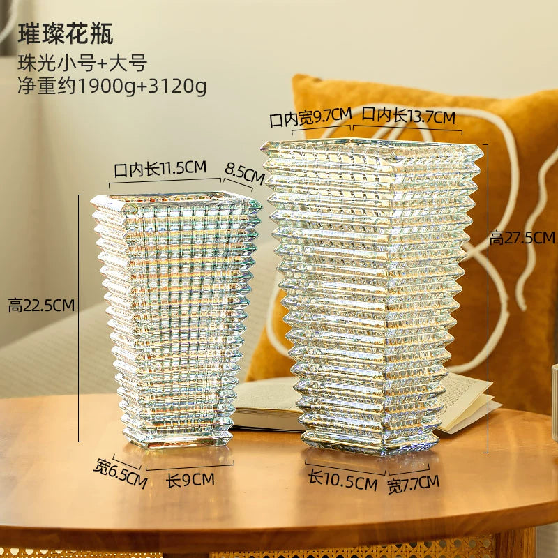 Heavy - Duty Textured Glass Flower Vase